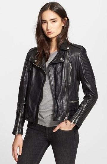 Burberry Brit 'mossfield' Leather Moto Jacket