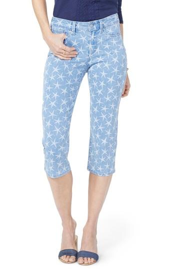 Women's Nydj Seastar Print Stretch Crop Jeans - Blue