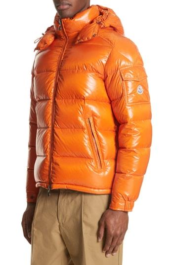 Men's Moncler Maya Laque Quilted Down Jacket - Red