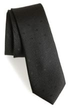 Men's Calibrate Texture Dot Silk Tie, Size - Black