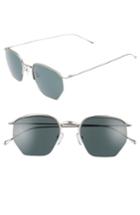 Men's Smoke X Mirrors Geo 1 50mm Aviator Sunglasses - Matte Silver/ Green Grey