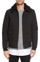 Men's Twenty Robinson Bomber Jacket With Faux Shearling Collar - Black