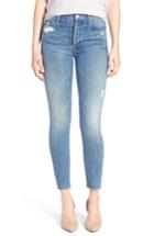 Women's Mother The Stunner Frayed Ankle Skinny Jeans - Blue
