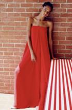 Women's Valentino Pleated Strapless Jumpsuit - Red