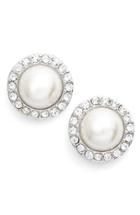 Women's Givenchy Pave Imitation Pearl Button Earrings