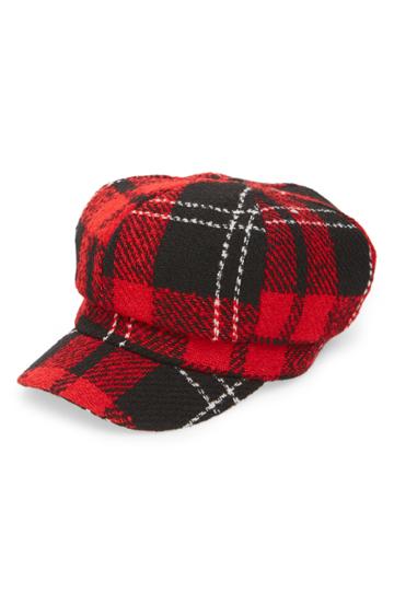 Women's Topshop Lumberjack Baker Boy Hat - Red