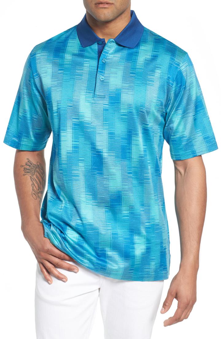 Men's Bugatchi Abstract Stripe Mercerized Cotton Polo