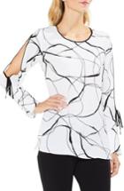 Women's Vince Camuto Ink Split Sleeve Blouse, Size - White