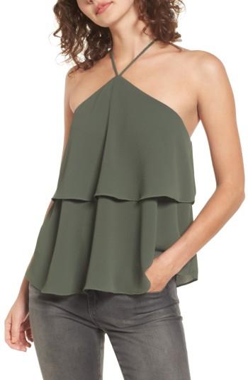 Women's Love, Fire Tiered Halter Top - Green
