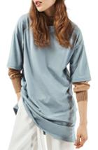 Women's Topshop Tunic Tee Us (fits Like 0) - Blue