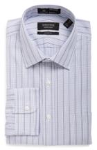 Men's Nordstrom Men's Shop Smartcare(tm) Classic Fit Check Dress Shirt .5 - 32 - Grey