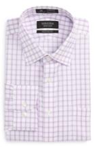 Men's Nordstrom Men's Shop Smartcare(tm) Traditional Fit Check Dress Shirt .5 34/35 - Purple
