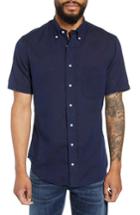 Men's Gitman Trim Fit Indigo Linen & Cotton Sport Shirt - Blue