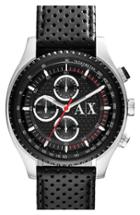 Men's Ax Armani Exchange Chronograph Leather Strap Watch, 45mm