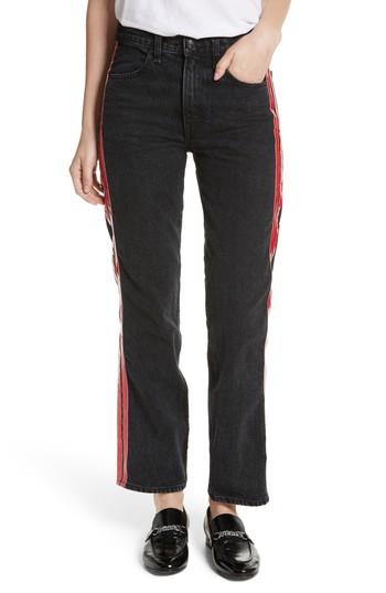 Women's Rag & Bone/jean High Waist Straight Leg Jeans - Black