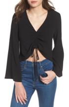 Women's Leith Ruched Front Top - Black