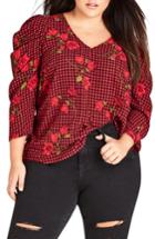Women's City Chic Chelsea Ruched Sleeve Top