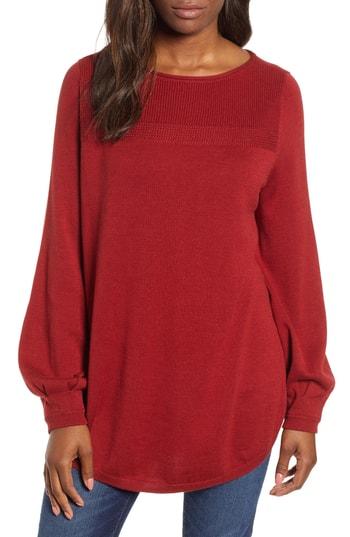 Women's Caslon Bishop Sleeve Sweater - Red