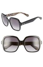 Women's Kate Spade New York 'katels' 54mm Sunglasses - Black/ Gold/ Leopard
