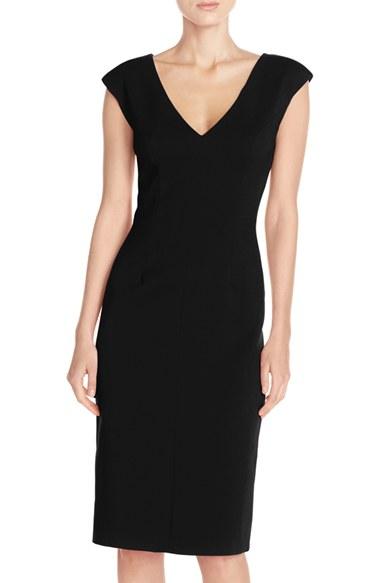 Women's Eliza J Crepe Sheath Dress - Black