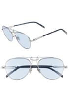 Women's Calvin Klein 58mm Aviator Sunglasses - Silver/ Blue