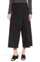 Petite Women's Eileen Fisher Crop Stretch Knit Pants, Size P - Black
