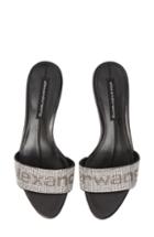 Women's Alexander Wang Jo Crystal Logo Slide Sandals Us / 36eu - Metallic