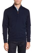 Men's Nordstrom Men's Shop Quarter Zip Wool Pullover, Size - Blue