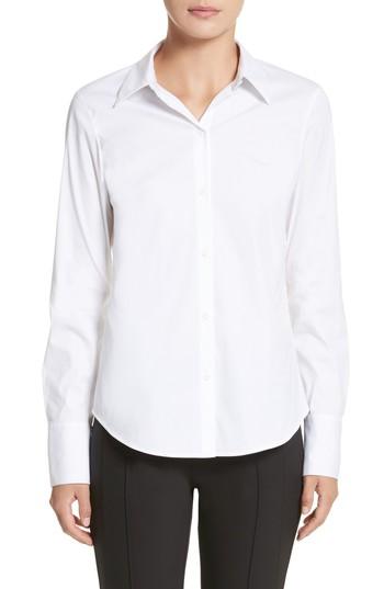 Women's Lafayette 148 New York Linley Stretch Cotton Blouse - White