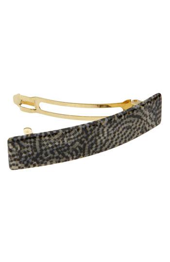 France Luxe Rectangle Barrette, Size - Metallic