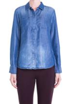Women's Liverpool Jeans Company Button Back Chambray Shirt - Blue