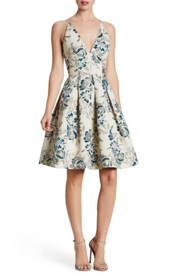 Women's Dress The Population Collette Metallic Jacquard Dress