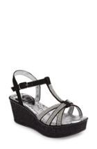 Women's Love And Liberty Caron Crystal Embellished Platform Wedge M - Black