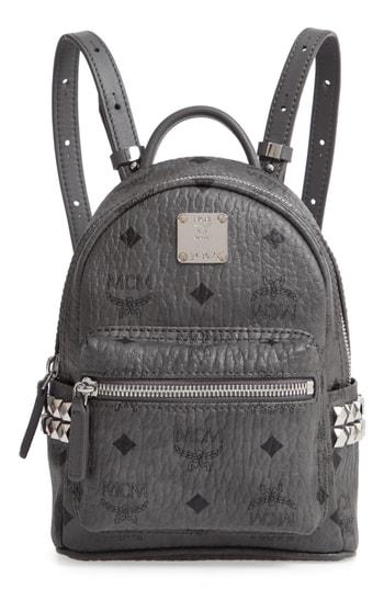 Mcm 'x-mini Stark Side Stud' Convertible Backpack - Grey