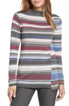 Women's Nic+zoe Banded Cotton Blend Offset Stripe Sweater - Pink