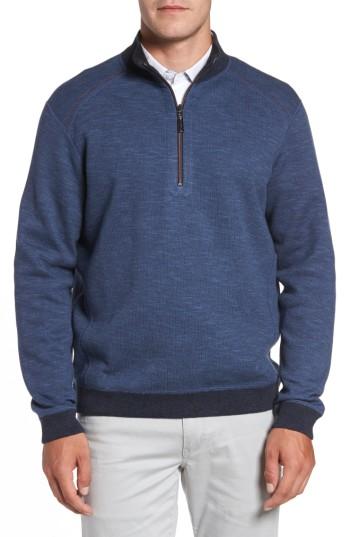 Men's Tommy Bahama Flipsider Reversible Quarter-zip Pullover - Blue