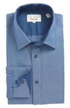 Men's Ted Baker London Endurance Trim Fit Dobby Dress Shirt .5 34/35 - Blue