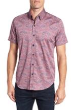 Men's Robert Graham Solak Tailored Fit Sport Shirt - Red