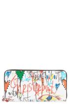Women's Christian Louboutin Panettone Loubitag Leather Wallet - White