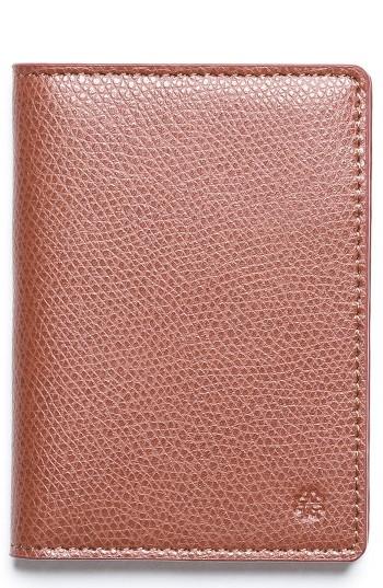 Men's Hook + Albert Vertical Leather Wallet - Brown