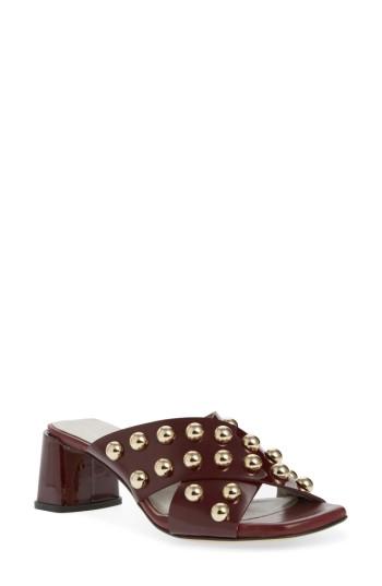 Women's Agl Studded Block Heel Slide Sandal Us / 38eu - Purple