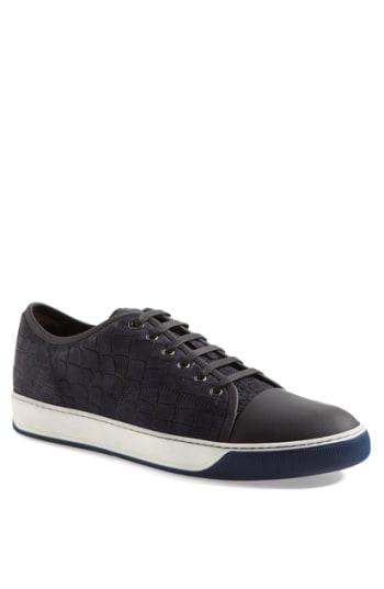 Men's Lanvin Embossed Nubuck Low Top Sneaker Us / 10uk - Blue