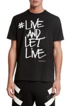 Men's Neil Barrett Live & Let Live Graphic T-shirt - Black