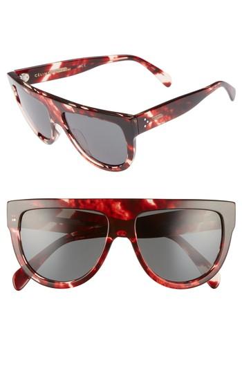 Women's Celine Aviator Sunglasses - Striped Red Havana/ Green