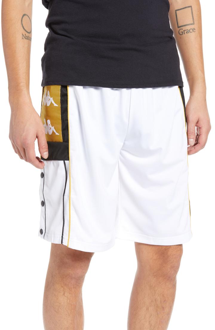 Men's Kappa Active Banded Track Shorts, Size - White