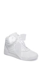 Women's Reebok Freestyle Hi Satin Bow Sneaker M - White