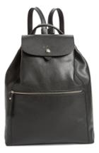 Longchamp Veau Leather Backpack - Black