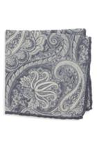 Men's Eleventy Paisley Wool Pocket Square