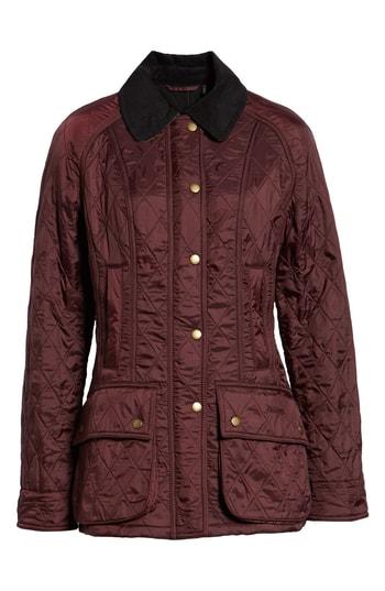 Women's Barbour 'beadnell' Quilted Jacket Us / 6 Uk - Burgundy
