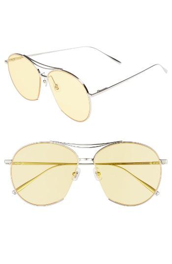 Women's Gentle Monster Jumping Jack 60mm Aviator Sunglasses - Silver/ Yellow